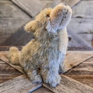 1998 Vintage Mary Meyer, Sierra the Gray Wolf Plush Toy in Seated Position, 9"